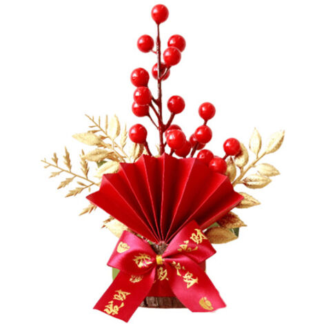 Table Lucky Tree Decoration Lifelike Exquisite Fortune Tree Ornament with Hangtag for Spring Festival Housewarming Small A (1/5)