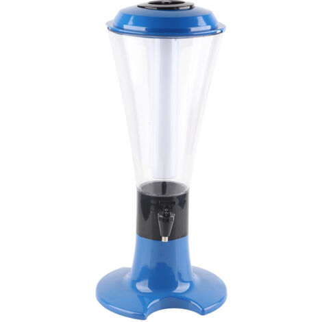 3L Beer Tower Dispenser Multipurpose Luminous Tabletop Wine Beer Tower Dispenser with Tap for Home Bar KTV Blue (1/5)