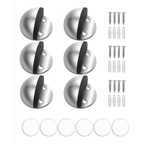Dome Door Stop 304 Stainless Steel Sound Dampening Floor Door Bumper Punching Free Collision Proof (1/5)