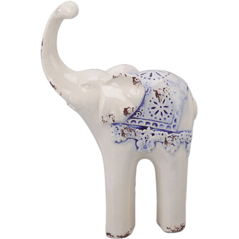 Elephant Ceramic Decor Safe Round Slippy Exquisite Porcelain Elephant Sculpture for Home Office Ornament S (1/5)