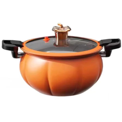 Medical Stone Soup Pot Large Capacity Excellent Sealing Saucepan Anti Scald Silicone Cover Multi Purpose Stockpot Orange 24cm/9.4in (1/5)