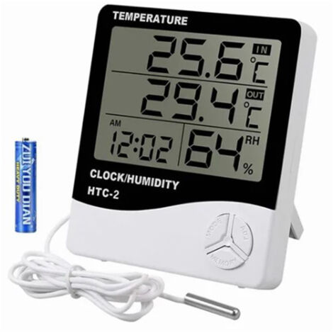 Digital Hygrometer Thermometer Home Temperature Humidity Monitor with External Waterproof Probe for Indoor Outdoor (1/5)