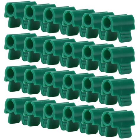 24pcs Greenhouse Clamps Single Head Row Cover Netting Tunnel Hoop Clips Insect Proof Shed Film Shading Net Rod Clips Thickened 14mm