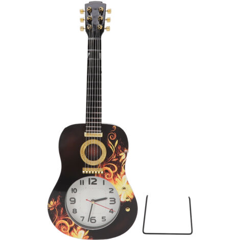 Wall Clock Silent Simulation Ukulele Shaped Decorative Alarm Clock for Bedroom Student Dormitory Office Ukulele 5681CC (46x17x4.5cm / 18.1x6.7x1.8in) (1/5)