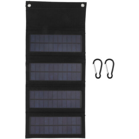 40W 4 Fold Solar Panel Charging Bag Folding Bag Foldable Monocrystalline Solar Panel Charger for Outdoor Camping Hiking Emergency Charging Black (1/5)