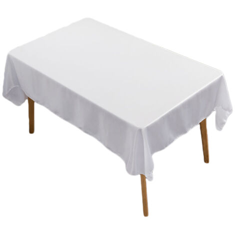 Tablecloth Rectangle White Table Cover Cloth Polyester 145x305cm for Dining Room Wedding Banquet Hotel (1/5)