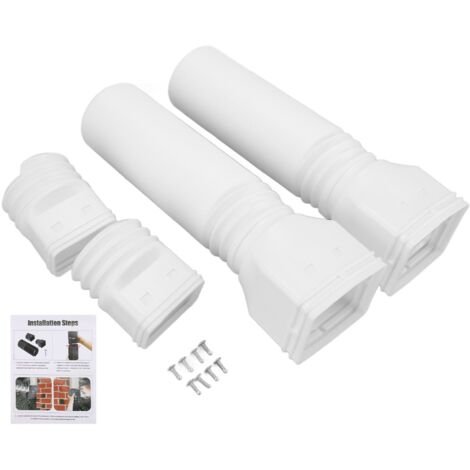 Rain Gutter Downspout Extensions Flexible Universal Drain Downspout Extender Drainage Connector Extendable From 20in to 29in White (1/5)
