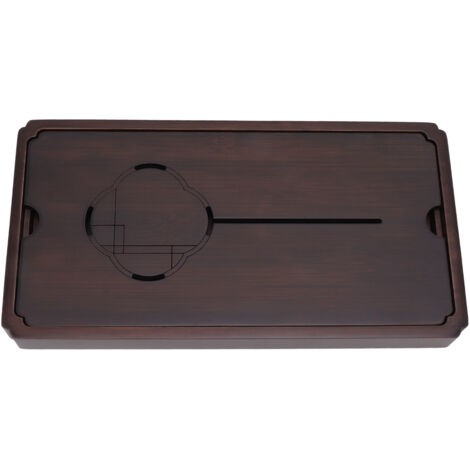 Chinese Water Storage Drainage Tea Tray Bamboo Simple Decorative Robust Household Tea Serving Tray Small Size (1/5)