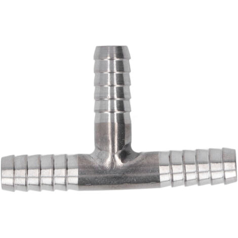 Barb Tee 3 Way Stainless Steel Good Sealing Strong Hose Barb Tee for Liquid Gas 8mm Dia (1/5)