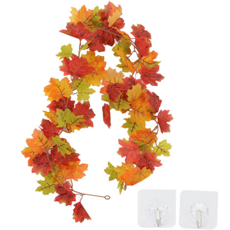 Maple Leaf Fall Garland Vivid Artificial Autumn Foliage Hanging Vine Garland for Thanksgiving Home Decoration