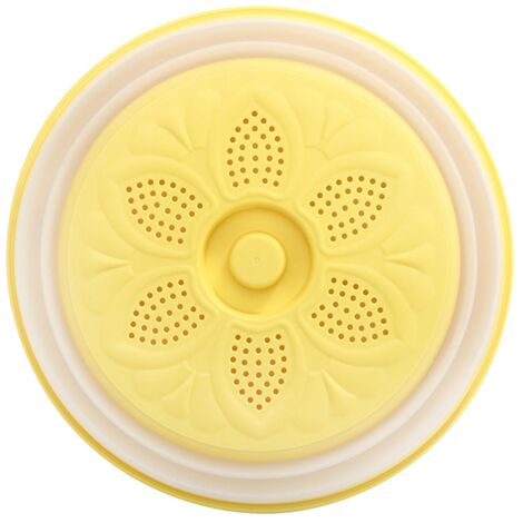 Dish Cover Foldable Drain Basket Dustproof Microwave Cover Splatter Guard for Home Cooking Yellow (1/5)