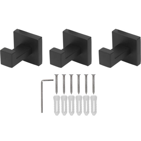 3PCS Wall Mounting Hooks with Screws Stainless Steel Clothes Hook for Hanging Coat Towel (1/5)