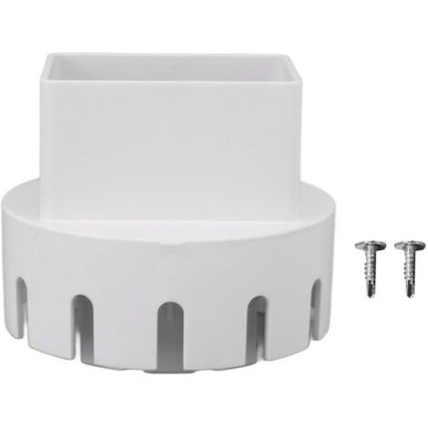 Downspout Adapter Plastic Drain Adapter Replacement Downpipe Converter Connector with Screws White S 2x3in (1/5)