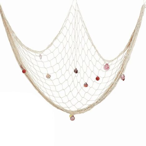 Nautical Decorative Fishing Net Cotton Hand Weaving Mediterranean Style Fishing Net for Party Home Photography Props (1/5)