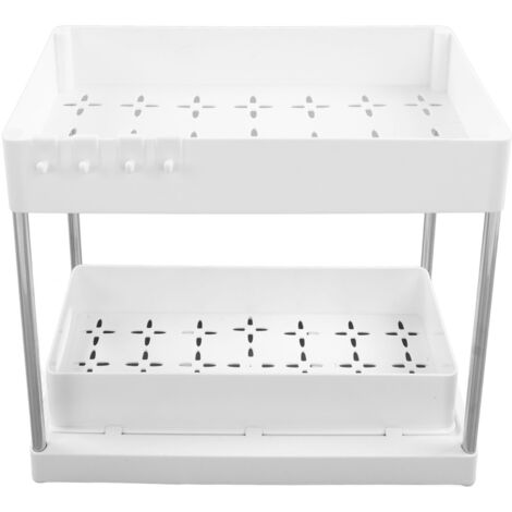 Under Sink Organizers Large Capacity Slide Out Storage Baskets for Bathrooms Kitchens Closets Laundry Rooms Offices White (1/5)