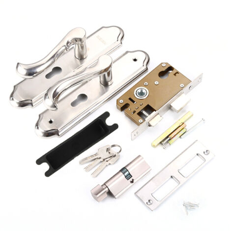 Stainless Steel Handle Door Lock Mechanical Magnetic Security Entry Lever Lock for Bedroom Hotel Balcony (1/5)