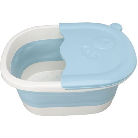 Foot Soaking Tub Foldable Foot Bath Foot Tub Bucket for Children Foot Bath Plastic Wash Bathtub Blue (1/5)