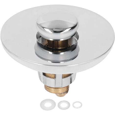 Bathroom Sink Stopper Press Popping Up Anti Clogging Brass Stainless Steel Basin Sink Drain Plug (1/5)