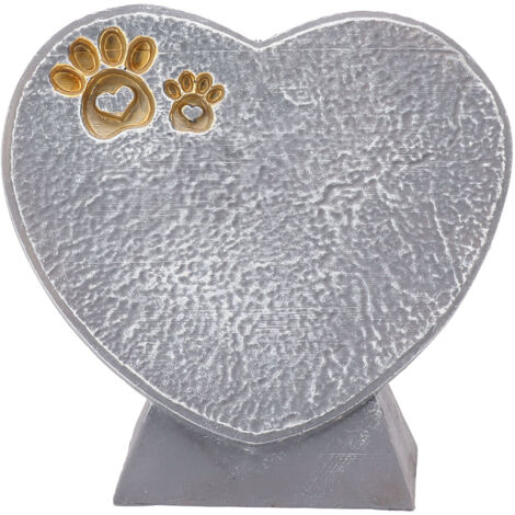 Heart Shaped Animal Tombstone DIY Resin Dog Pet Memorial Stone Outdoor Courtyard Decoration Ornaments Standing Rock Grey (1/5)
