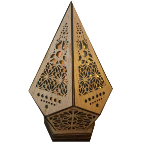Floor Lamp Bohemian Style USB Wooden Floor Lamp Modern Geometric Light for Living Room Bedroom (1/5)
