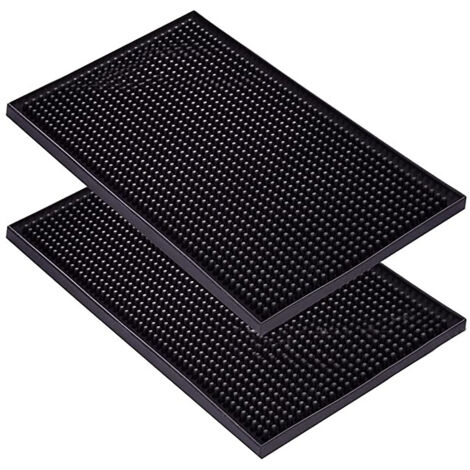 Bar Mat PVC Heat Insulation Drain Pad Black Bar Countertop Spill Mat for Bar Kitchen Restaurant Hotel (1/5)
