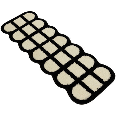 Runner Rug Black White Plaid Pattern Vintage Style Water Absorbent Stain Resistant Runner Carpet for Home Room Type3 40x120cm (1/5)