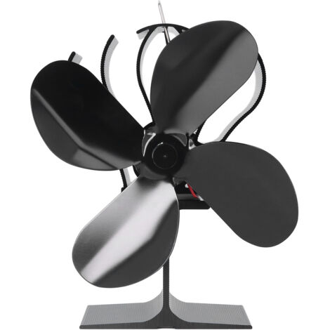 4 Blade Fireplace Fan Aluminium Alloy Heat Powered High Temperature Resistant Stove Fan for Home (1/5)