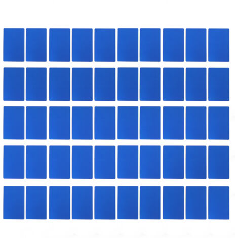 50PCS Business Name Card Laser Engraving Waterproof and Wear Resistant Aluminum Visiting Card for Company Blue (1/5)