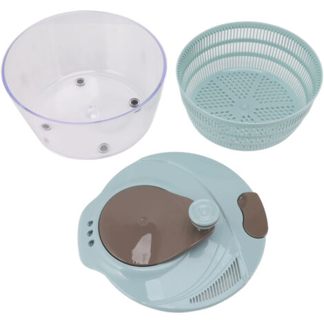 Salad Spinner Plastic Time Saving Fast Mixing Washable Rotatable Veggie Washer for Kitchen Blue (1/5)