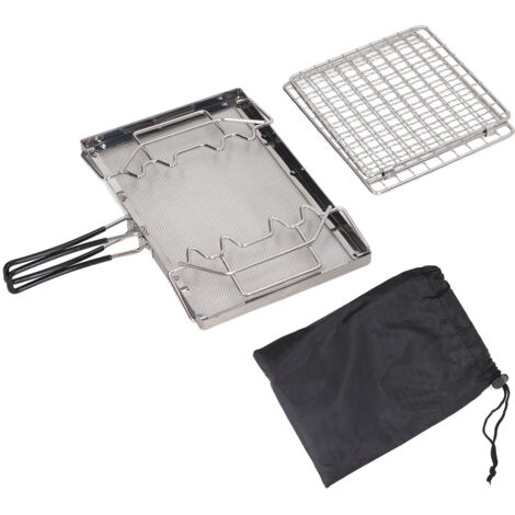 Camping Stove Toaster Foldable Portable Stable Structure Stainless Steel Outdoor Stovetop Toaster for Picnic
