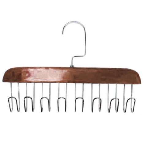 Multifunctional Hanger Punch Free with 8 Hooks Wood and Stainless Steel Cap Holder for Student Dormitory Dark Brown (1/5)