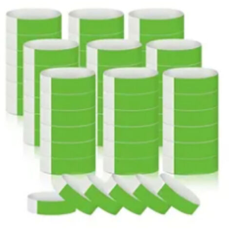 300pcs Synthetic Paper Wristbands Disposable Waterproof Paper Wrist Strap Event Wrist Bands for Amusement Park Green (1/5)
