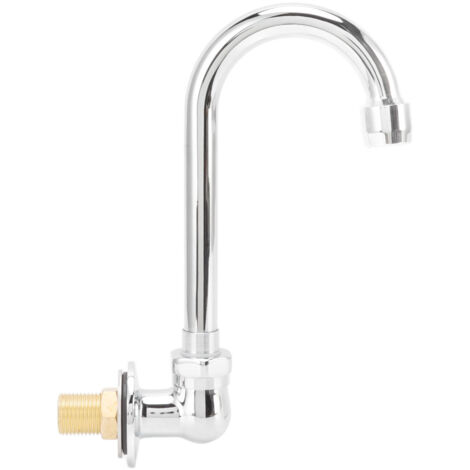 Foot Pedal Faucet Stainless Steel G1/2 Thread Wall Mounted Knee Valve Basin Tap for Hospital Railway Station Factory (1/5)