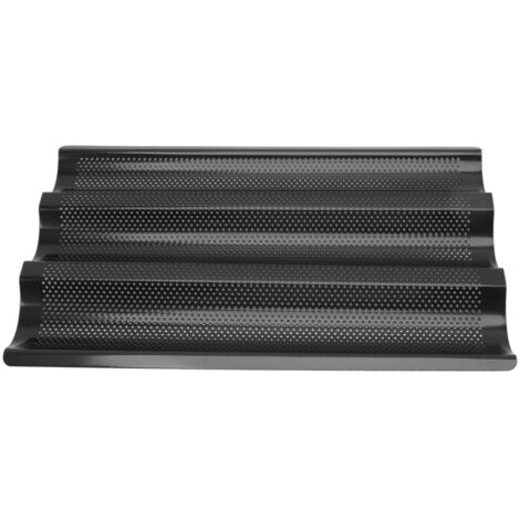 Baguette Pan Stainless Steel U Shape Uniform Heating Perforated Design French Bread Baking Pan for Home Baguette (1/5)