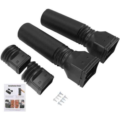 Rain Gutter Downspout Extensions Flexible Universal Drain Downspout Extender Drainage Connector Extendable From 20in to 29in Black (1/5)