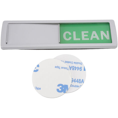 Dishwasher Magnet Easy To Read Clean Dirty Sign Indicator for Dishwasher With Double Sided Adhesive Tape Silver (Red and Green) (1/5)