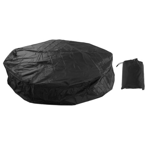 Outdoor Furniture Dust Covers Round Bathtub Cover 190 Silver Polyester Taffeta Hot Tub Waterproof Cover 210x30cm Black (1/5)