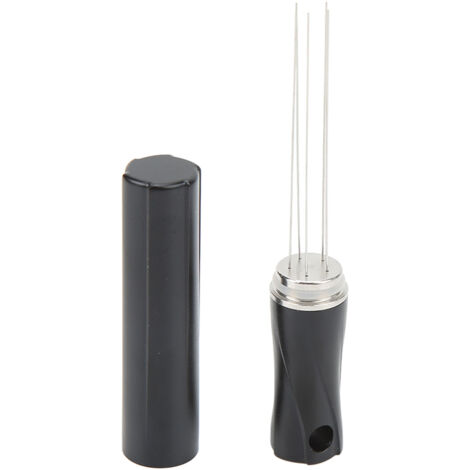 Coffee Powder Stirring Needle Professional 304 Stainless Steel Coffee Stirring Tool with Cover for Coffee Distribution Black (1/5)