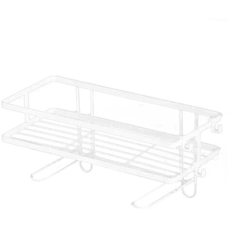 Toilet Shelf Thickening Waterproof Large Capacity Nail Free Installation Iron Over Toilet Bathroom Organizer Single Layer White (1/5)