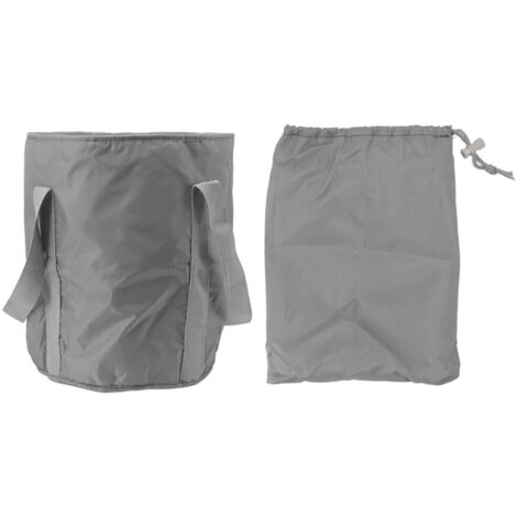 Foldable Foot Tub Polyester Double Layer Collapsible Camping Bucket with Storage Bag for Outdoor Grey (1/5)