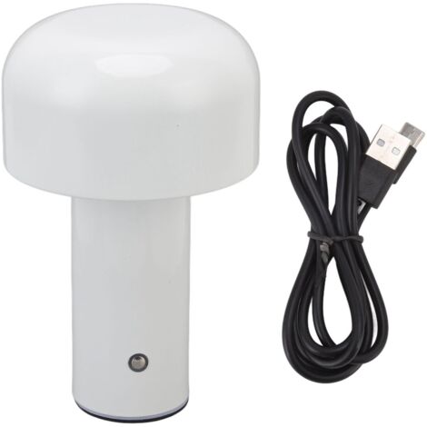 USB Mushroom Light Touch Control Mini Light Night Light with Adjustable Brightness 3 Color Temperature Dimmable White (1/5)