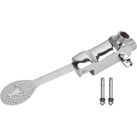 Faucet Foot Pedal Valve Silver Stainless Steel Water Saving Floor Pedal Control Switch for Public Place