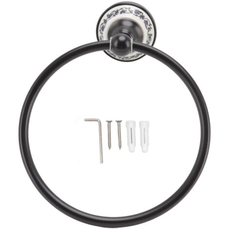 Towel Ring Bathroom Wall Mounted Stand Holder Rack Antique Brass Porcelain Accessories (1/5)