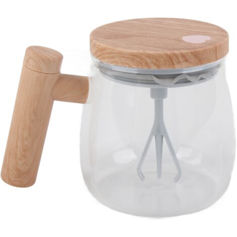 Automatic Stirring Coffee Mug with Transparent Lid Beige White 350ml 400mAh IPX6 Type C Touch Switch Electric Mixing Cup for Coffee Milk (1/5)