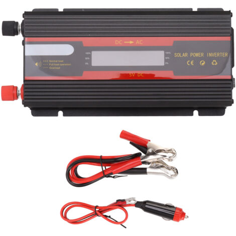 1000W Power Inverter Universal Dual Voltage 12V 24V‑220V Car Solar Power Inverter with LCD Display