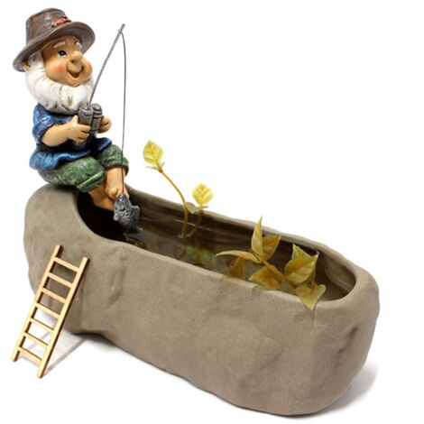 Fishing Man Figurine Bright Colors Lifelike Details Durable Resin Widely Used Fisherman Statue for Garden Home Backyard
