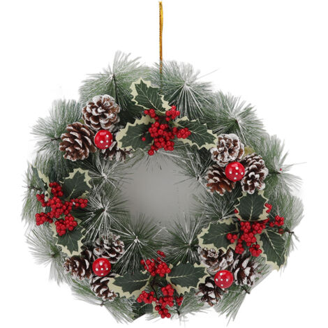 Christmas Garland Vivid Lifelike Pine Needles Christmas Decorative Garland for Front Door Home Decorations B Type Small (1/5)