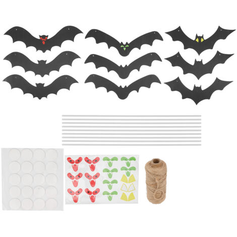 9 PCS Hanging Bats Decoration Courtyard Halloween Party Festival Flying Bats Hanging Ornaments (1/5)