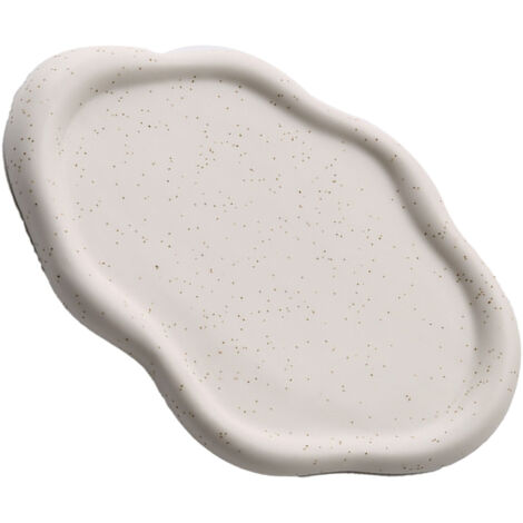 Jewelry Plate Ceramic Glossy Appearance Simple Modern Stylish Storage Tray for Home Gift White Oval (1/5)