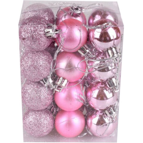 72Pcs Christmas Balls Hanging Decorative Christmas Tree Balls for Christmas Weddings Engagements Anniversaries Parties Pink (1/5)